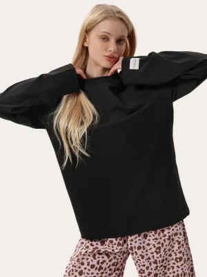 Schwarzes oversize longsleeve