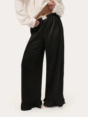 Schwarze Hose mit Rüschen