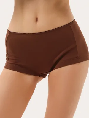 Schokoladenbraune Baumwoll-Boxershorts