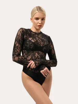 Schwarzes Body aus Spitze