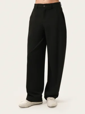 Schwarze klassische Hose mit Ziernähten