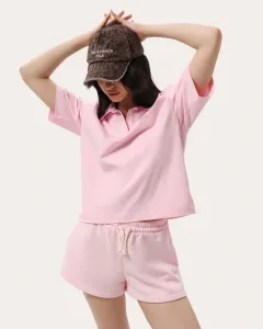 Rosa Poloshirt mit lockerer Passform