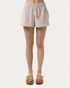 Basic Shorts aus Dreifaden-Sweatstoff - Beige