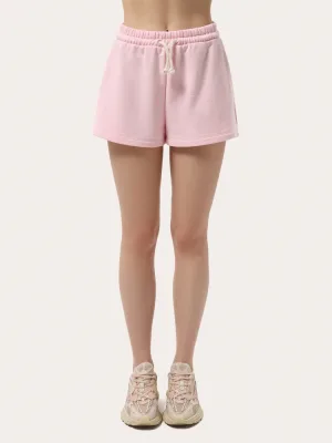 Rosa Basic Shorts aus Dreifaden-Sweatstoff
