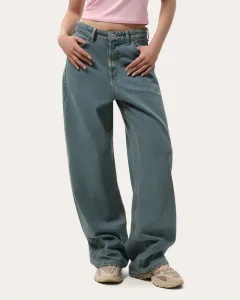 Blaue Damen-Jeans im Wide-Leg-Schnitt