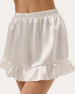 Mini-Shorts mit Satin-Effekt - Weiß