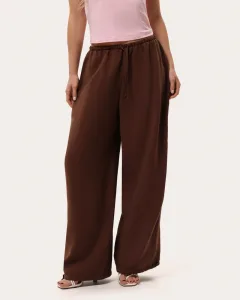 Sommerhose aus Modal mit Bindebändern - Braun
