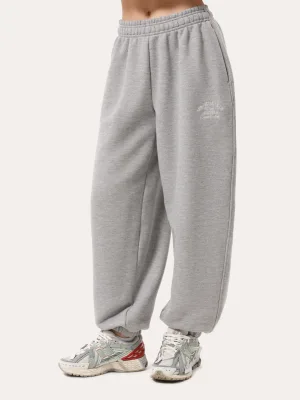 Basic-Sportjogger mit Stickerei – Graumeliert